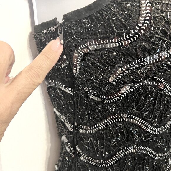 Pixiemain Women's 1920's Flapper Fringe Sequin Party Mini Dress-Sz XS-Black - Picture 8 of 15